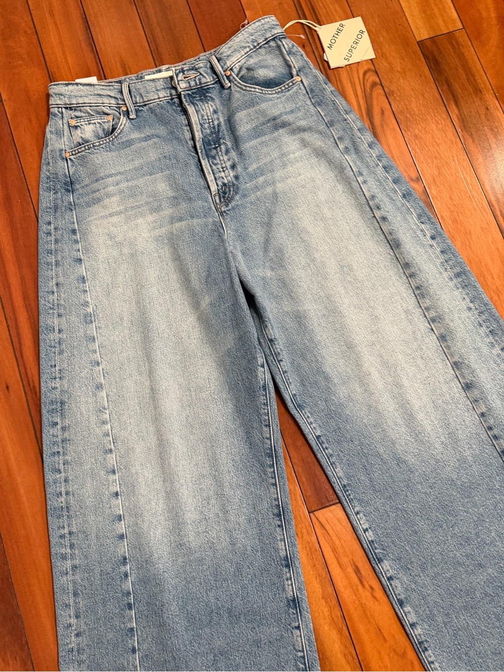 MOTHER The Pipe Dream Button Sneak High Rise Jeans in Leap At The Chance - Picture 14 of 16